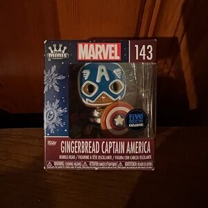 Funko Minis Marvel Gingerbread Captain America Bobble-Head Figure-NEW